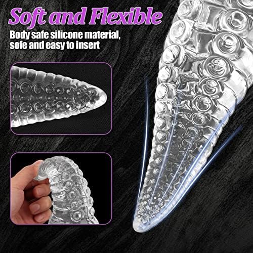 2 Pcs Tentacle Realistic Dildo For Women Octopus Huge Anal Dildo Of Premium Liquid Silicone Clear Huge Monster Liquid Silicone Anal Plug Prostate Massager For Hands-Free Play Adult Sex Toys For Women - Image 3