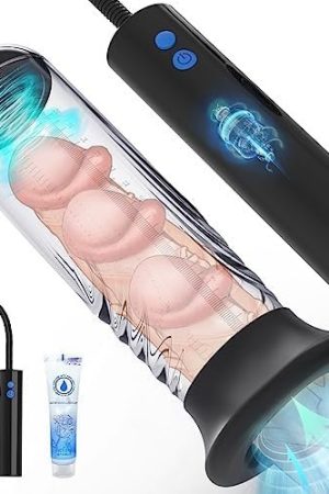 Automatic Penis Enlargement Pump For Men Erection With 3 Intensities, Male Adult Sex Toys Vacuum Sensuality Pump Penis Enlargers & Enhancer Device With A Vagina Pussy Stroker For Men Masturbation