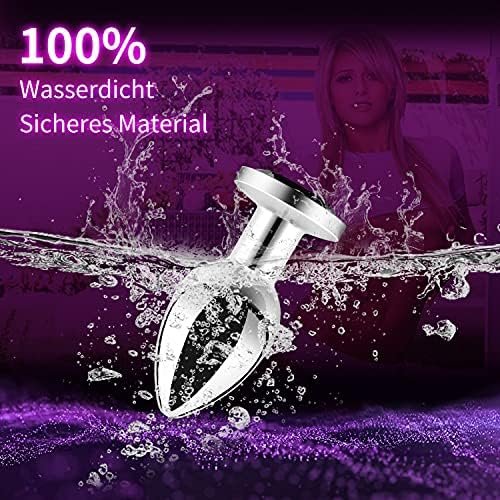 Remote Control Anal Plug Vibrating Stainless Steel Anal Plug With Jewel Base Vibration Anal Butt Plug Sex Toy(Silvery) - Image 2