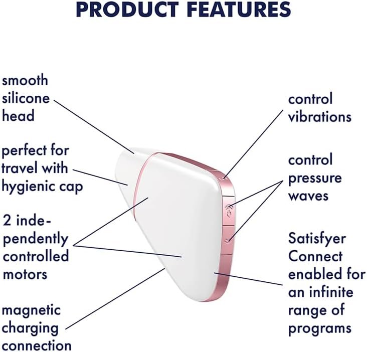 Satisfyer Love Triangle Air-Pulse Clitoris Stimulating Vibrator With App Control - Clitoral Sucking Pressure-Waves + Vibration, Compatible With Satisfyer App, Waterproof, Rechargeable (Black) - Image 3