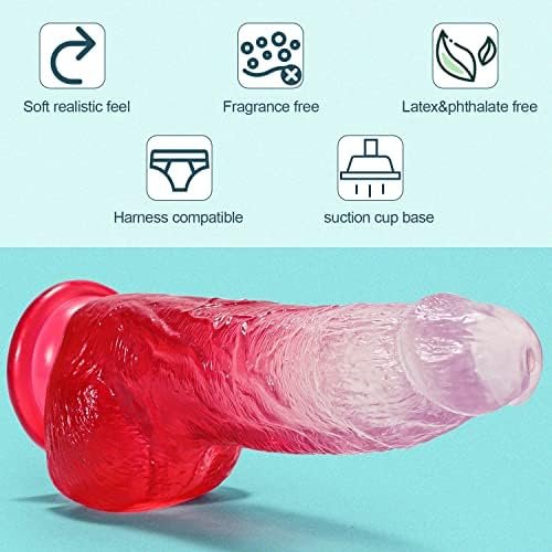 G Spot Dildo 7.8 Inch Realistic Dildo With Ultra Vein Ridge For Female Pleasure, Suction Cup Dildo Waterproof Dildo Harness Compatible Adult Sex Toy For Hands-Free Play (Pink) - Image 2