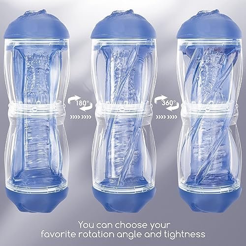 Rotating Male Masturbator Cup Adult Sex Toys For Men,Manual Masturbators Stroker Sleeve For Man Masturbation,Dual Open Ended Portable Pocket Pussy With 3D Realistic Vagina Textured Blowjob - Image 2