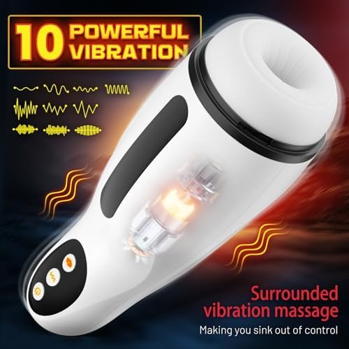 Gentle Sucking Male Masturbators Sex Toys, Electric Pocket Pussy Stroker With 10 Vibration & 4 Sucking Vibrator For Men, Blowjob Toy With 3D Realistic Textured Vagina Mens Adult Male Sex Toys For Men - Image 3