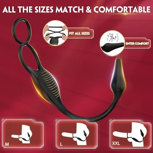Male Sex Toys For Men Prostate Massager - 4 In 1 Vibrating Cock Ring Penis Ring With Remote Control, 7 Modes Anal Toys Butt Plug G Spot Vibrator Dildo Vibrating Anal Plug Adult Sex Toy For Couples Men - Image 3