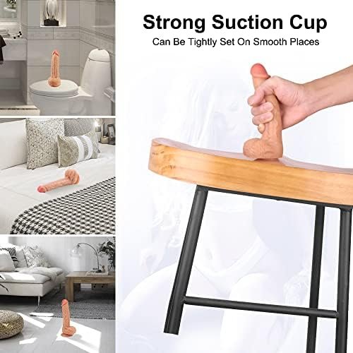 Realistic Dildo For Beginner, Adorime Lifelike Penis Adult Sex Toy With Strong Suction Cup For Hands-Free Play, Flexible Cock With Curved Shaft And Balls For Vaginal G-Spot And Anal Prostate Orgasm 7" - Image 2