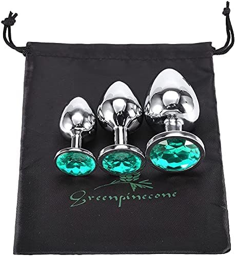 Anal Butt Plug, Greenpinecone Small + Medium + Big Set Fetish Safety Metal Anal Butt Plug Anal Plug Hook With Crystal Diamond Beginner 27Mm-33Mm-41Mm Anal Stimulation Toy For Unisex Masturbation - Image 2