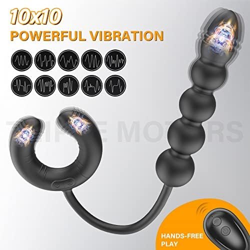 Vibrating Anal Plug Prostate Massager, G-Spot Rabbit Vibrator With 3 Motors & 10X10 Modes, Remote Clitoris Vagina Penis Stimulator Adult Sex Toys For Men Women Couples Hands-Free Pleasure - Image 2