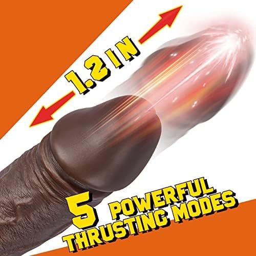 Thrusting Dildo Vibrator Sex Toy With 5 Powerful Speeds&10 Vibrations, Black Realistic Vibrating Dildos For G-Spot And Anal Stimulation, Lubisey Thick Women Masturbation - Image 2