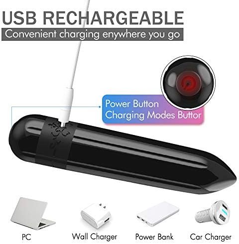 Bullet G-Spot Vibrator,Dildo Nipple Clitoral Stimulator With Usb Rechargeable - 9 Modes Waterproof Anal Massager Adult Sex Toys For Women & Men (Black, 7) - Image 3
