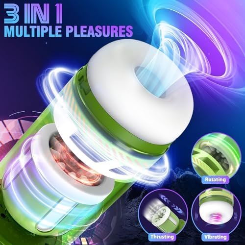 Automatic Male Masturbator Sex Toy - Zemalia Sex Toys For Men With Upgrade 8 Thrusting Rotating & 5 Vibrating, 3D Realistic Sleeve Adult Sex Toys, Electric Pocket Pussy Male Stroker With Touch Button - Image 2