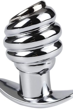 Bondage Masters Butt Plug Metal Hollow Tunnel Plug, Silver