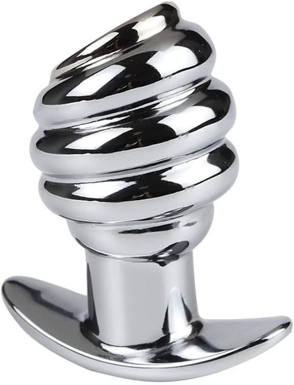 Bondage Masters Butt Plug Metal Hollow Tunnel Plug, Silver