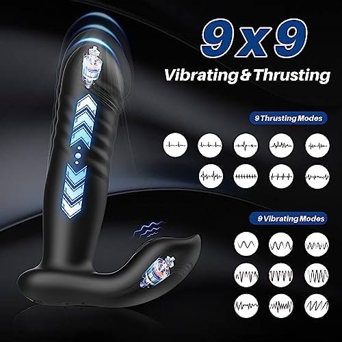 Prostate Massager, 9 Vibrating & Thrusting Dildo Anal Sex Toys For Men Women, Rose Prostate Vibrator Anal Plug With App & Remote Control, Rechargeable Anal Toys Vibrating Butt Plug For P And G Spot - Image 2