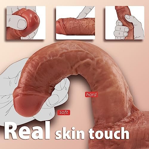 8.8”Big Silicone Dildo With Dual Density Soft Head And Hard Shaft, Huge Realistic Dildo With Lifelike Skin-Touching Feeling, Manual Sex Toy For Anal Play And Vagina Stimulation - Image 2