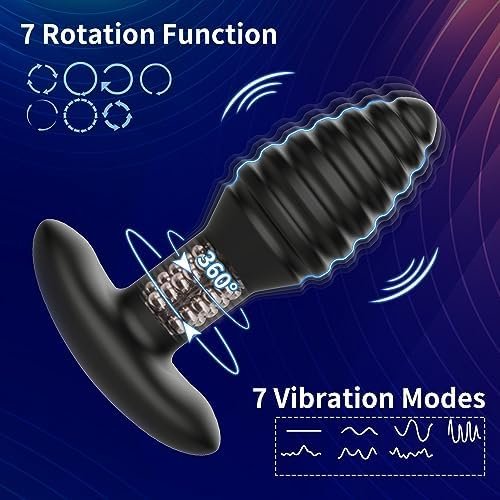 Anal Vibrator Sex Toys 360° Degree Prostate Massager 7 Vibrating& 7 Rotating Modes, Adult Games Vibrators Anal Butt Plug With Remote Control For Men Women Couple - Image 2