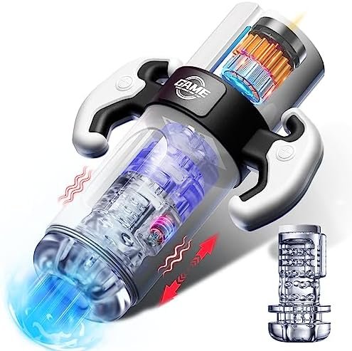 Automatic Male Masturbator - Male Sex Toy Stroker With 9 Thrusting & Vibrating Modes Blowjob Toy, Pocket Pussy Male Masturbators Penis Trainer With 3D Realistic Vagina, Adult Sex Toys For Men