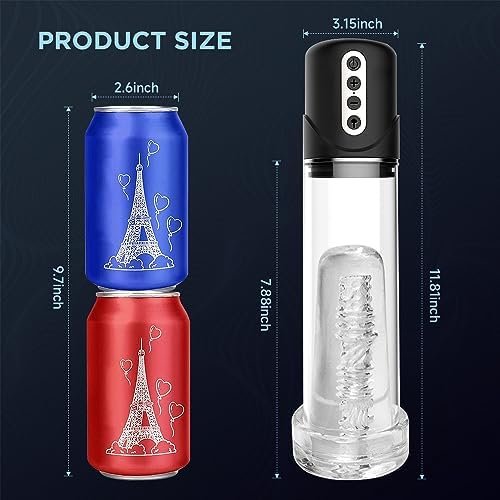 Electric Vacuum Penis Pump Sex Toys For Men,Penis Enlarger Enlargement Extend Pump Male Sex Toy With 6 Suction Modes, Male Masturbator With Pocket Pussy Penis Extender Sex Toy For Men Bigger Stronger - Image 3