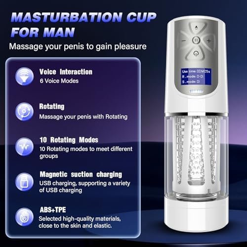 Male Masturbator Adult Sex Toys For Men, Male Sex Toys With 5 Speed 10 Rotating 6 Voice Modes Mens Sex Toys Male Masterburbater, Adult Toys Male Vibrator Male Sex Toy For Men - Image 2