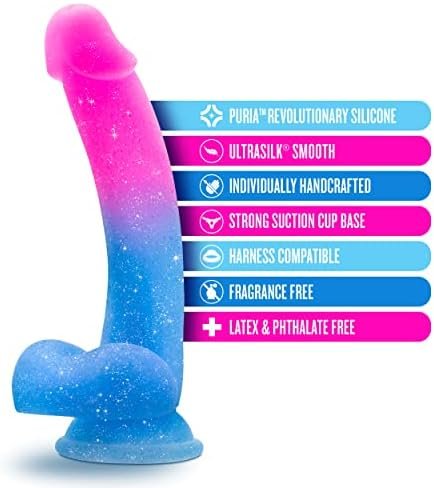 Blush Avant Chasing Sunsets Realistic Colorful Gradient Silicone Dildo - 7.75" Length And 1.25" Width - Suction Cup Base For Hands Free Play & Harness Compatible - Satin Smooth Sex Toy For Adults - Image 2