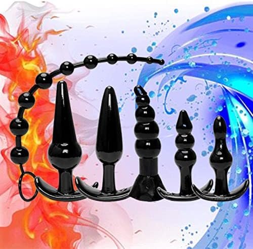 Anal Plug Set,Pack Of 6 Butt Plug Trainer Kit Silicone Prostate Massager Anal Dildo Sex Toys Training Kit Butt Plug Anus Stimulation Pleasure Plug Toy Expanding Butt Plug For Men Women (Black) - Image 3