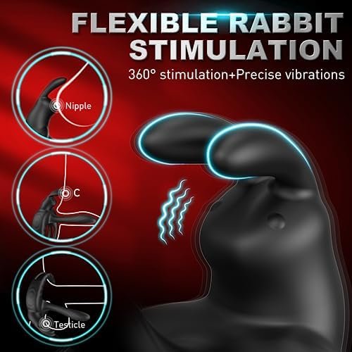 Rabbit Vibrating Cock Ring Penis Ring With App, Couples Sex Toys Vibrators, 10 Vibration Penis Sleeve Girth Enhancer With Bunny Clitoral Stimulator G Spot Vibrator, Adult Sex Toys For Men Women Couple - Image 3