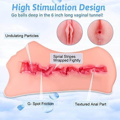 2 In 1 Lifelike Male Masturbator With Water Drying Stick, Jinglejungle Pocket Pussy With Textured Vagina And Tight Anus Sex Stroker, 3D Realistic Silicone Masturbation Cup, Sex Toys For Men - Image 3