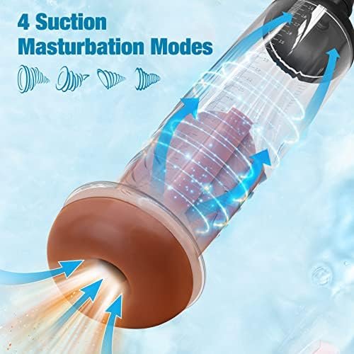 Penis Pump Male Sex Toys - Penis Vacuum Enlargement Extend Pump Male Masturbator With Pocket Pussy, Electric Penis Enlarger For Men Stronger Bigger Erection With 4 Vacuum Intensities & 4 Suction Modes - Image 3