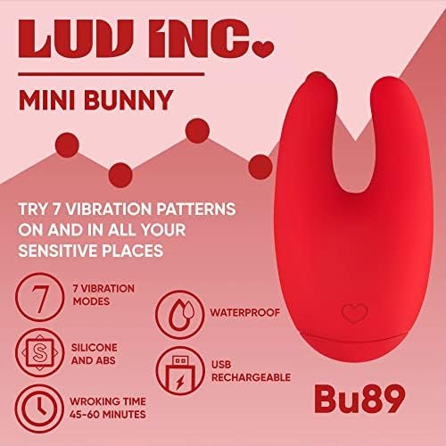 Luv Inc Mini Bunny Ears - Rabbit Vibrator Silicone Rechargeable Dildo Vibrator Clit Stimulator Finger Vibration Ring Sex Toys Massager With Quiet Dual Motor 7 Vibration Modes For Women Couple - Image 3