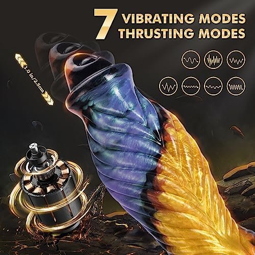 Thrusting Dildo Sex Toys Vibrator, 10.2" 3In1 Huge Thick Anal Toys U & G-Spot Vibrators, Monster Big Dildo Remote Control 7 Modes, Suction Cup Fantasy Dildo Adult Sex Toys & Games For Men Women - Image 3