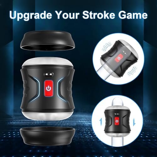 Sex Toys For Men, Dual Motors Automatic Male Masturbators Adult Toys With 12 Vibration Modes, Vibrating Toy Strokers Glans Trainer Stimulator, Mens Machine Masturbators Adult & Games(Black) - Image 3