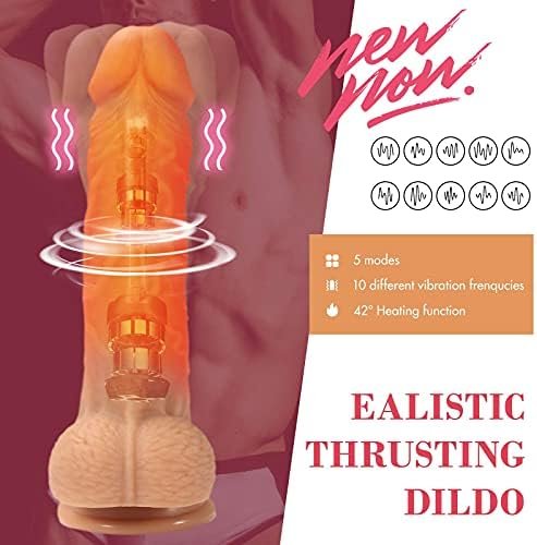 Realistic Electric Vibrating Dildo Sex Toy For Women, 8.6 Inch Thrusting Vibrator With Heating & 10 Vibrations For G Spot Anal Stimulation, Silicone Dildos With Firm Suction Cup & Remote For Couples - Image 3