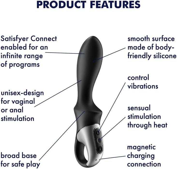 Satisfyer Heat Climax Anal Vibrator | Connect App | Heat Function | Anal Vibrator | 20,5 Cm | Waterproof (Ipx7) | Rechargeable Battery | Skin-Friendly Silicone - Image 3