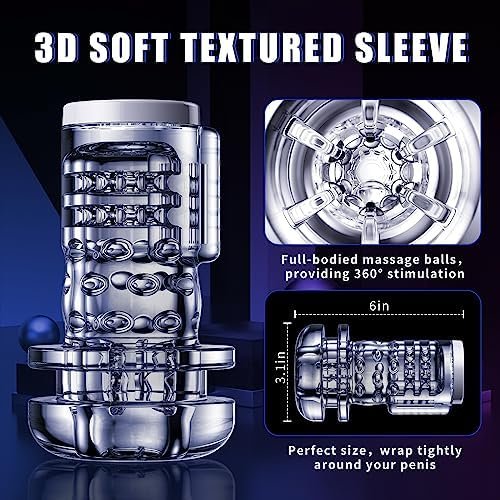 Automatic Male Masturbator - Male Sex Toy Stroker With 9 Thrusting & Vibrating Modes Blowjob Toy, Pocket Pussy Male Masturbators Penis Trainer With 3D Realistic Vagina, Adult Sex Toys For Men - Image 3