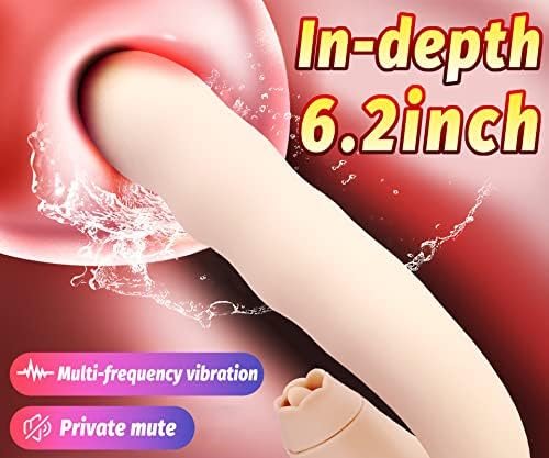 Swtshe Vibrating Wand Licking Tongue 2 In 1 Sex Toy For Women With 3 Rotating Speed 10 Vibration Modes Waterproof Ultra-Hygienic Medical Silicone(White) - Image 2