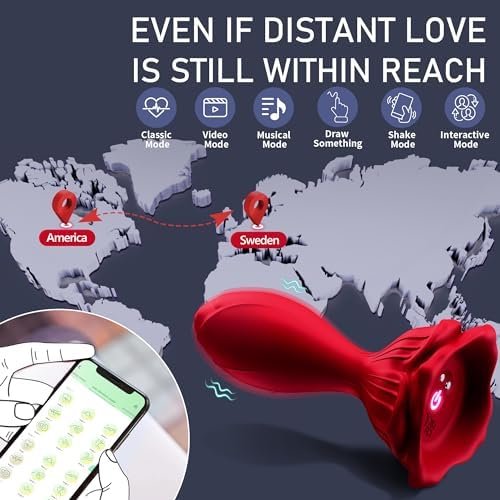 Anal Plug Sex Toys Vibrator - Vibrating Rose Butt Plug App Remote Control Vibrators With 9 Modes Waterproof Silicone Prostate Massager,Adult Sex Toy For Men Couples & Beginner - Image 2