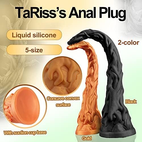 Tariss'S Long Anal Plug Silicone Dildo Butt Plug With Strong Suction Cup For Hands-Free Play Adult Sex Toys For Advance Player Women G-Spot Prostate Stimulation Gold Xxl 15.4-Inch - Image 2