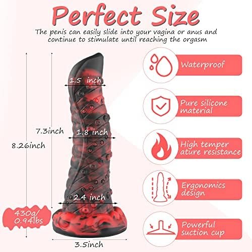 Hismith Monster Dildo 10.12 Inch Large Silicone Dildo Sex Toys For Male And Female Lifelike Dildo - Image 2