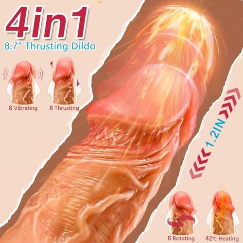 Thrusting Dildo Vibrator Sex Toys For Women, 8.7" Thick Vibrating Dildos Adult Toys With For G Spot Stimulation, Soft Glans Big Anal Realistic Dildo With Remote Control Adult Sex Toy For Women - Image 2