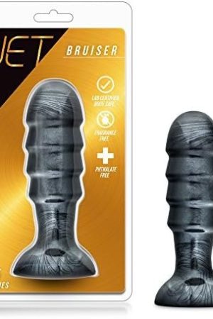 Blush Jet Annihilator - 11" Long Huge Butt Plug - Extreme Advanced 3" Thick Anal Probe Dildo With Ridges - Flexible Suction Cup Harness Compatible - Sex Toy Women Men Couples - Carbon Metallic Black