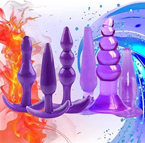 Anal Plug Set,Pack Of 6 Butt Plug Trainer Kit Silicone Prostate Massager Anal Dildo Sex Toys Training Kit Butt Plug Anus Stimulation Pleasure Plug Toy Expanding Butt Plug For Men Women (Purple) - Image 3