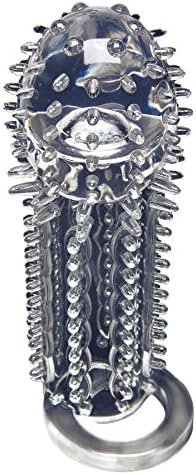 Doc Johnson Optimale - Stimulator Extension - Tpr Highly Textured Penis Extension With Ball Strap - Adds More Girth Than Length - Clear