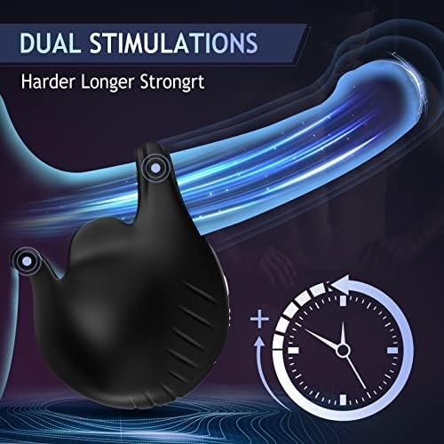 Cup-Shaped Vibrating Cock Ring, Cock Ring For Male Sex Toy Vibrator, Adult Male Couples Sex Toys For Men, Silicone Penis Rings Pleasure With 9 Modes Vibrations (Black) - Image 3
