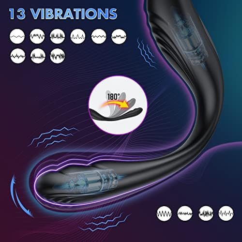 Adult Sex Toys Prostate Massager - Dual Vibrating Cock Ring Anal Plug Vibrating Butt Plug, Remote Control Prostate Toy Vibrator With 13 Vibration, Anal Beads Anal Sex Toys For Male Gay Couples (Black) - Image 3