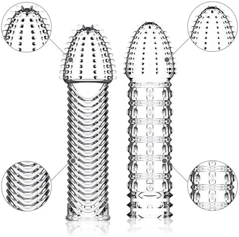 4Pcs Penis Sleeves Reusable Cock Condoms For Dildo Vibrator P-Spot G-Spot Couple Sex Toy Enhance Stimulation Delay Ejaculation - Image 2