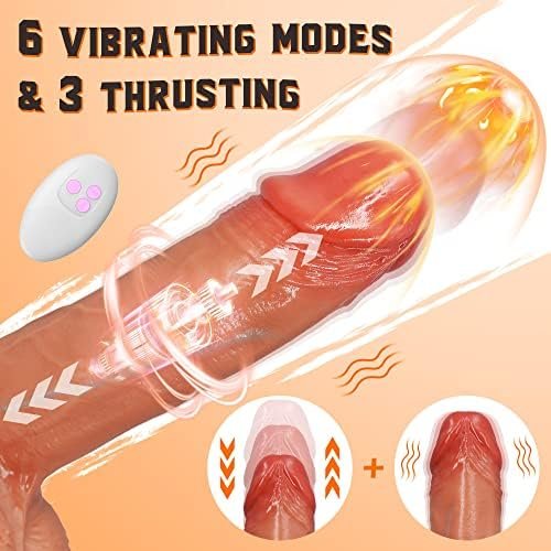 Luzine Thrusting Dildo Vibrator For Women, 3 In 1 Realistic Vibrating Dildos With 3 Thrusting & 6 Vibrating Modes, App & Remote Control Adult Sex Toys For Sex Pleasure , Flesh - Image 2