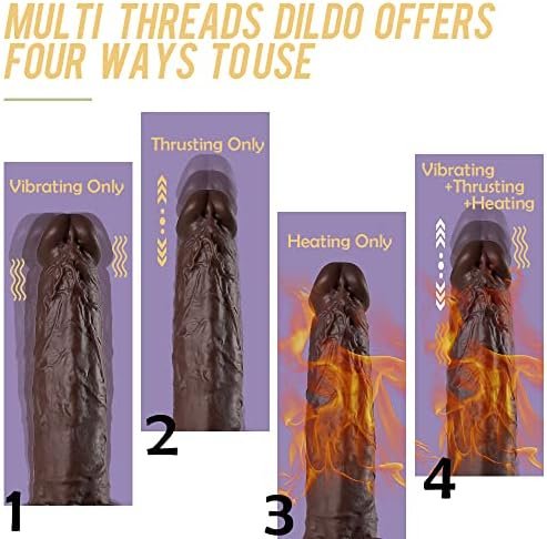Thrusting Dildo Vibrator With 6 Telescopic & 10 Vibration & Heating, 8.6" Black Realistic Dildo G Spot Vibrator For Anal Play With Remote Control, Lubisey Vibrating Dildos Adult Sex Toys For Women - Image 2