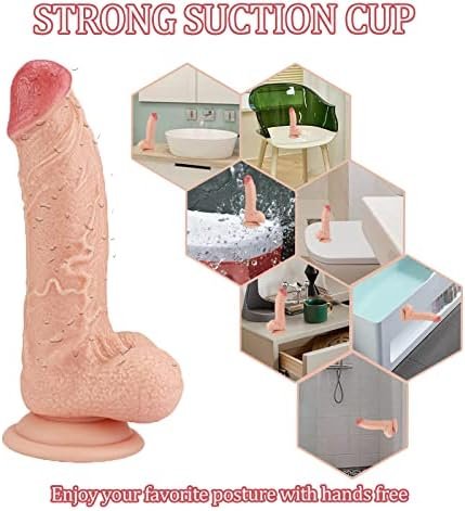 Realistic Dildo Lifelike Adult Dildos With Strong Suction Cup Dildos For Men And Women 7.1In Dildos Adult Toy For Female Pussy Ass And Gay Men Ass Soft Dildo For Beginners And Couples - Image 2