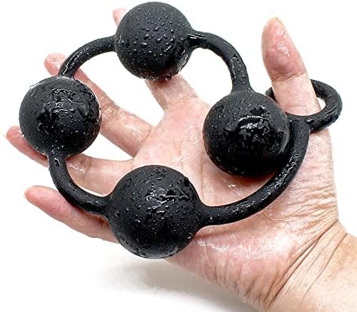 Elfzone Silicone Anal Beads - Small Butt Toys - Deep Tissue Massage And Wellness Relaxation, 4 Balls Sex Toy Anal For Back Pleasure, 3 Sizes