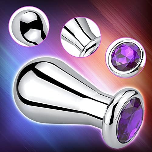 Alloy Bulb Shaped Anal Plug Prostate Massage Butt Plug With Circle Base Design For Men Women Sphincter Stretch Sex Toy (L) - Image 3