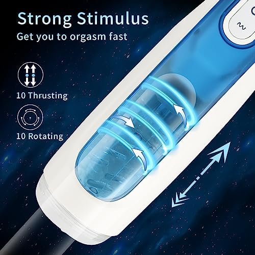 Automatic Male Masturbator Sex Toys For Men, Male Masturbator Cup With 10 Thrusting & Rotating Modes, Hands Free Pocket Pussy Male Stroker, 3D Realistic Sleeve Adult Toy For Men (White) - Image 2